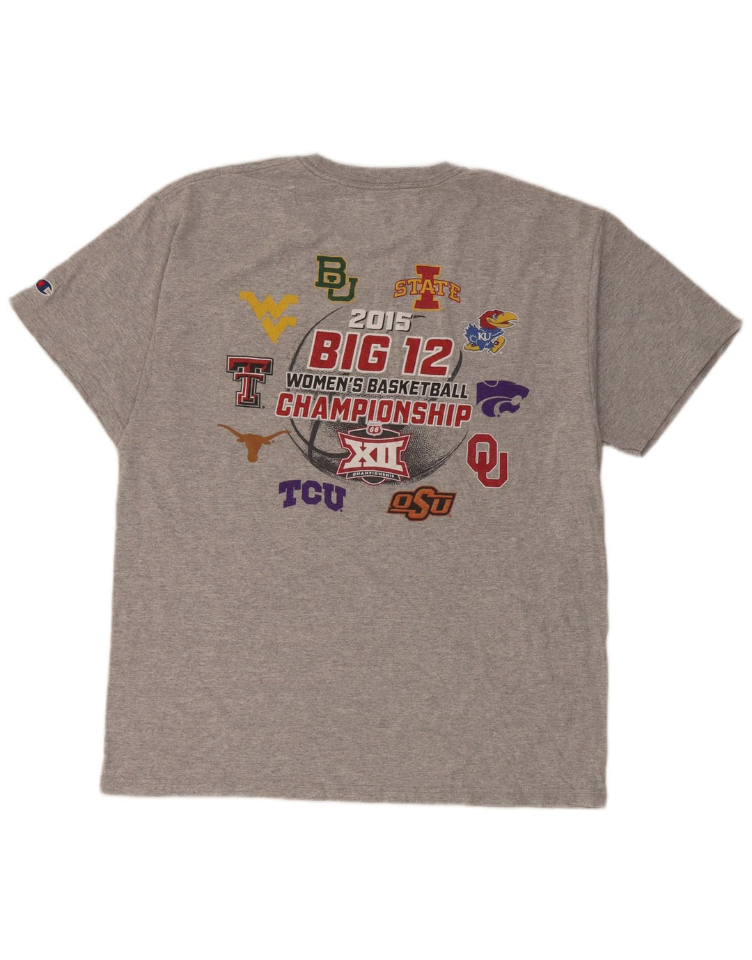 Camiseta masculina estampada Champion grande algodão cinza