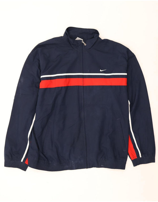 Nike Mens Tracksuit Top Jacket UK 44/46 XL Azul marinho Colourblock Poliéster