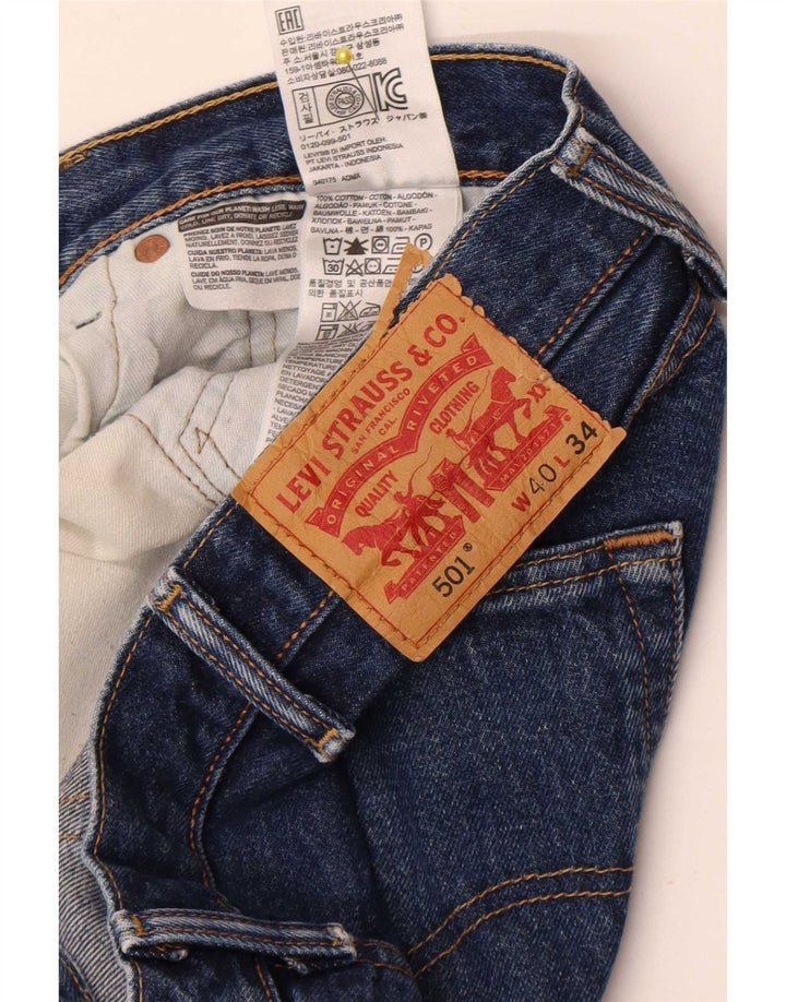 Levi's Masculino 501 Straight Jeans W40 L31 Azul Algodão