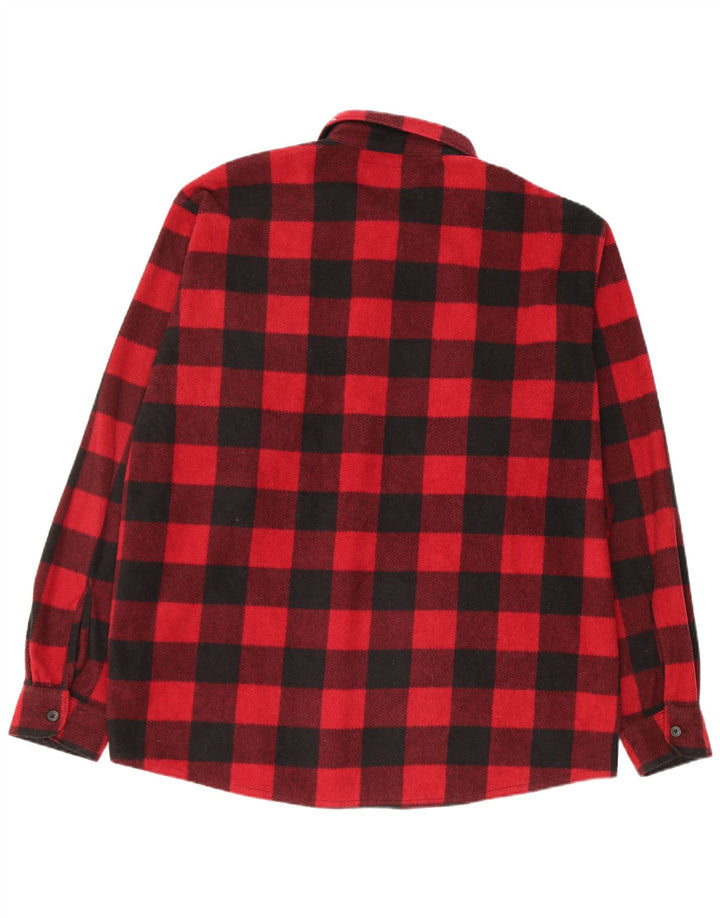 Camisa masculina de flanela Wrangler XL poliéster xadrez vermelho