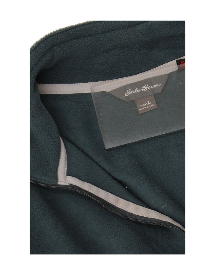 EDDIE BAUER Womens Fleece Zip Neck Sweatshirt Jumper UK 18 XL Green Vintage Eddie Bauer and Second-Hand Eddie Bauer from Messina Hembry 