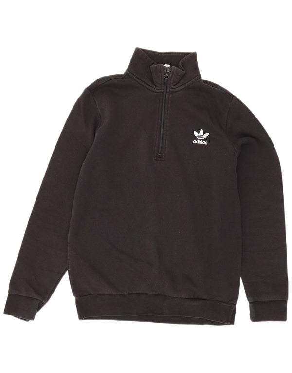 Suéter Adidas Menino com Zíper e Pescoço 13-14 Anos Preto Algodão