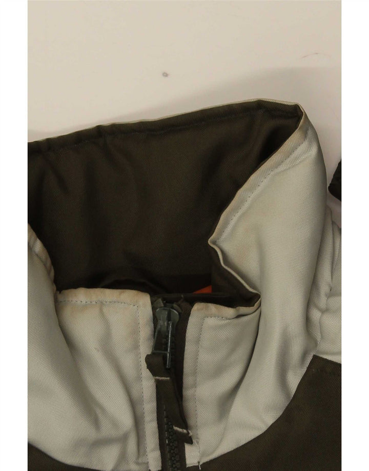 Jaqueta acolchoada masculina Kappa UK 38 poliéster colorblock cáqui médio