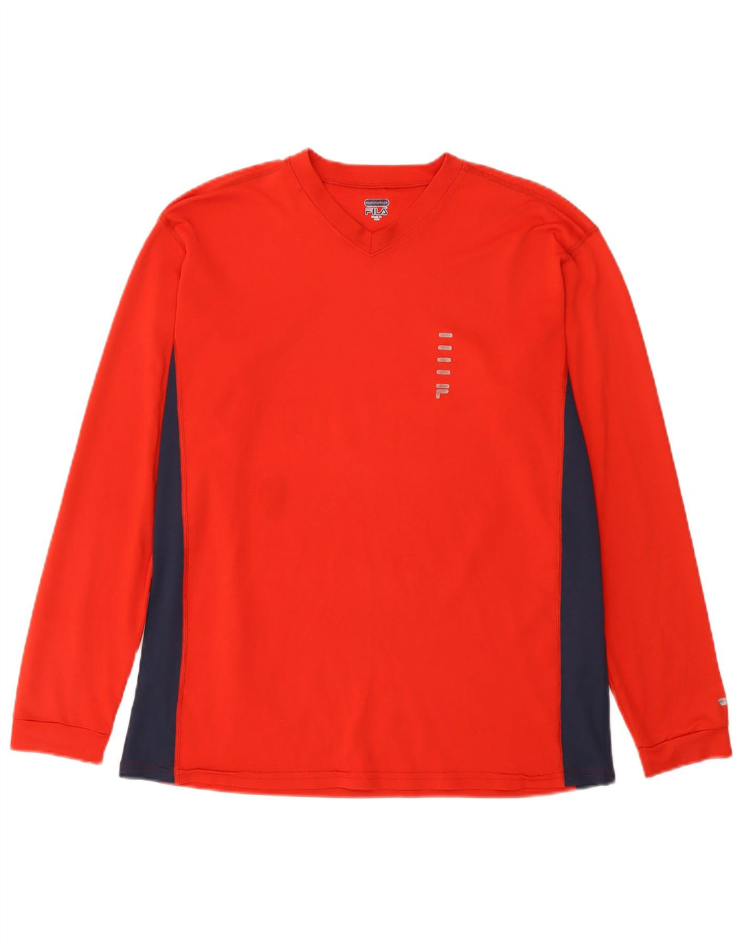 Fila Mens Top Manga Longa Grande Poliéster Colorblock Vermelho