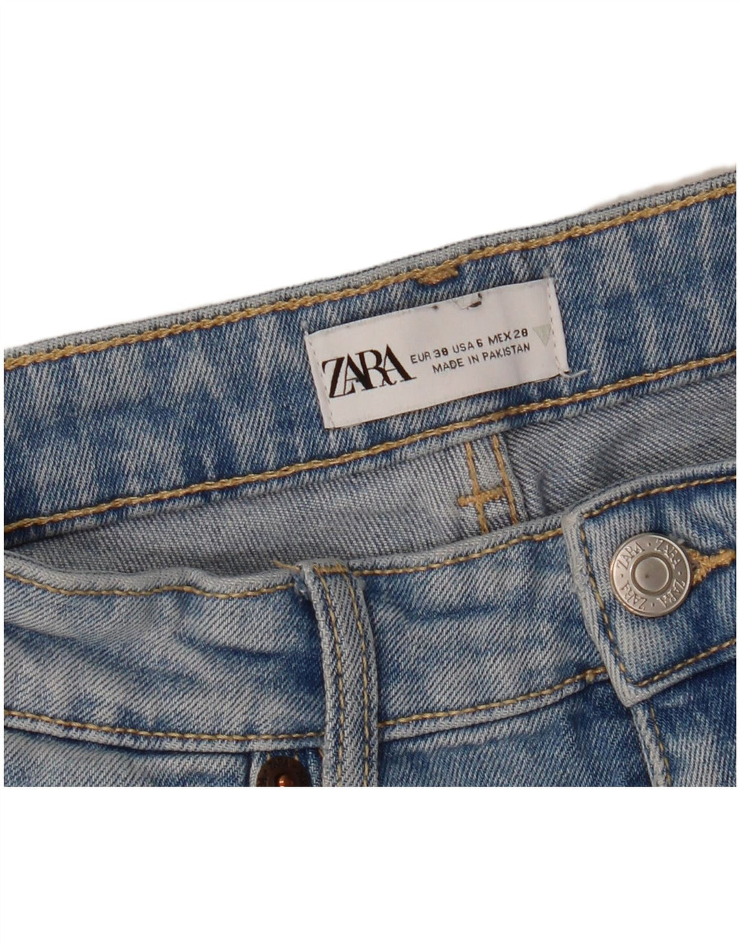 ZARA Mulheres Bootcut Jeans EU 38 Pequeno W28 L25 Azul
