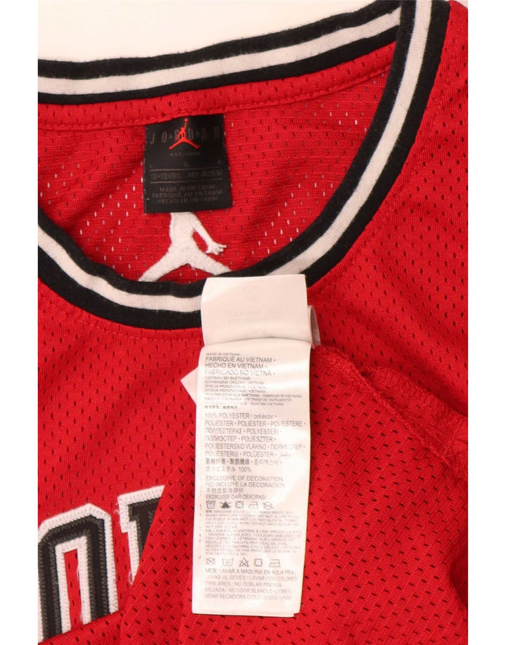 Colete gráfico Jordan Boys Top 12-13 anos grande poliéster vermelho