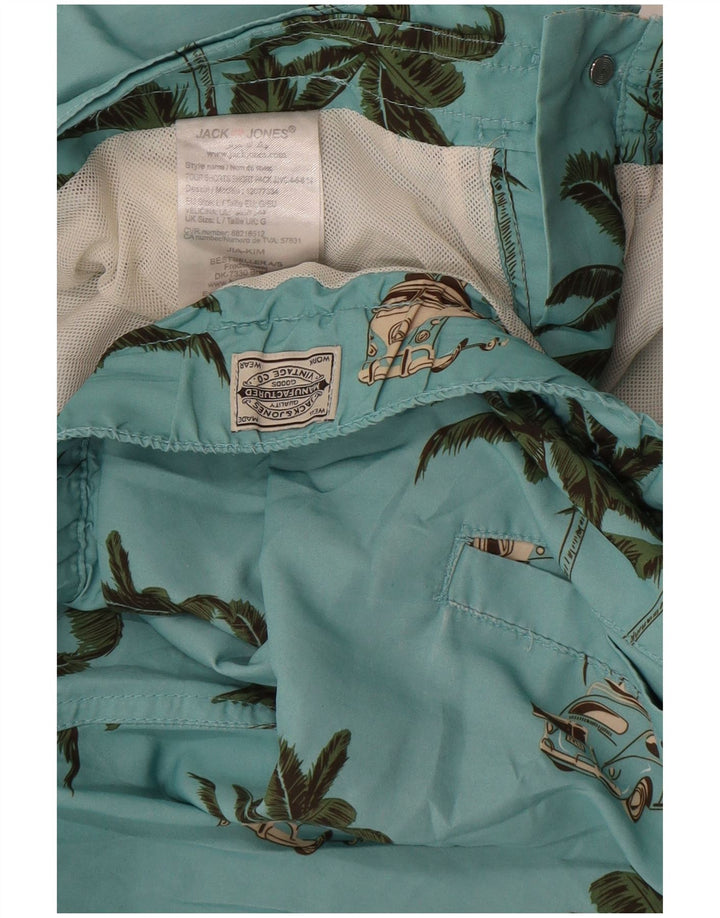 Shorts de natação masculino Jack & Jones grande poliéster floral azul