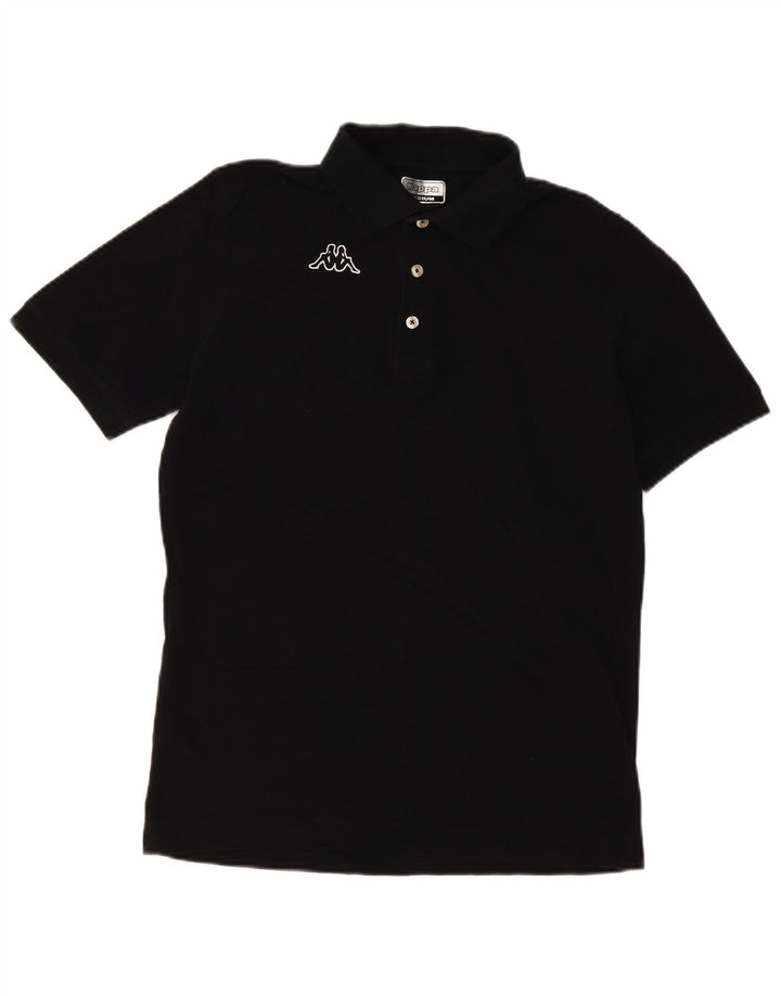 Camisa polo masculina KAPPA de algodão preto médio