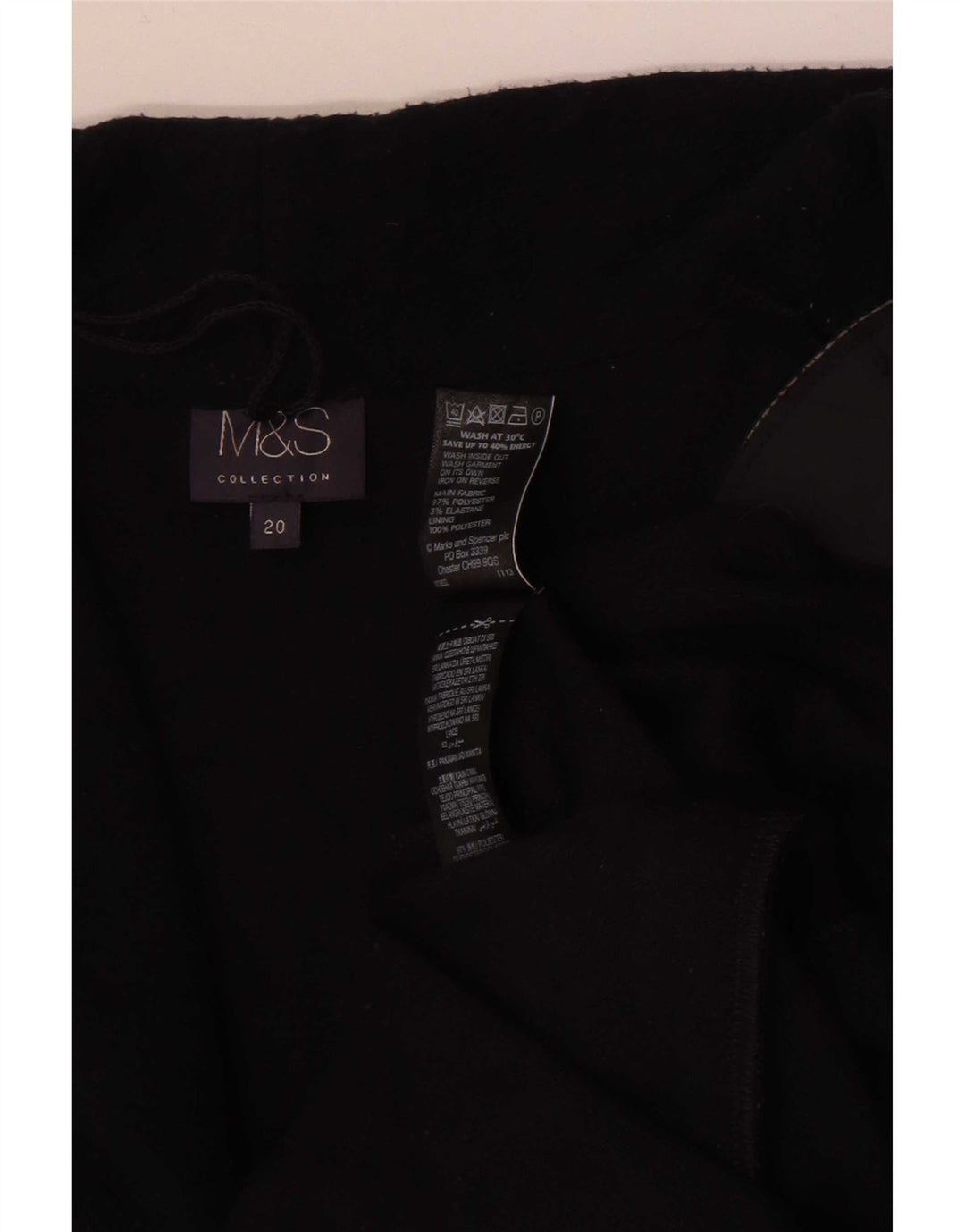 Jaqueta Blazer aberta feminina Marks & Spencer Reino Unido 20 2XL poliéster preto