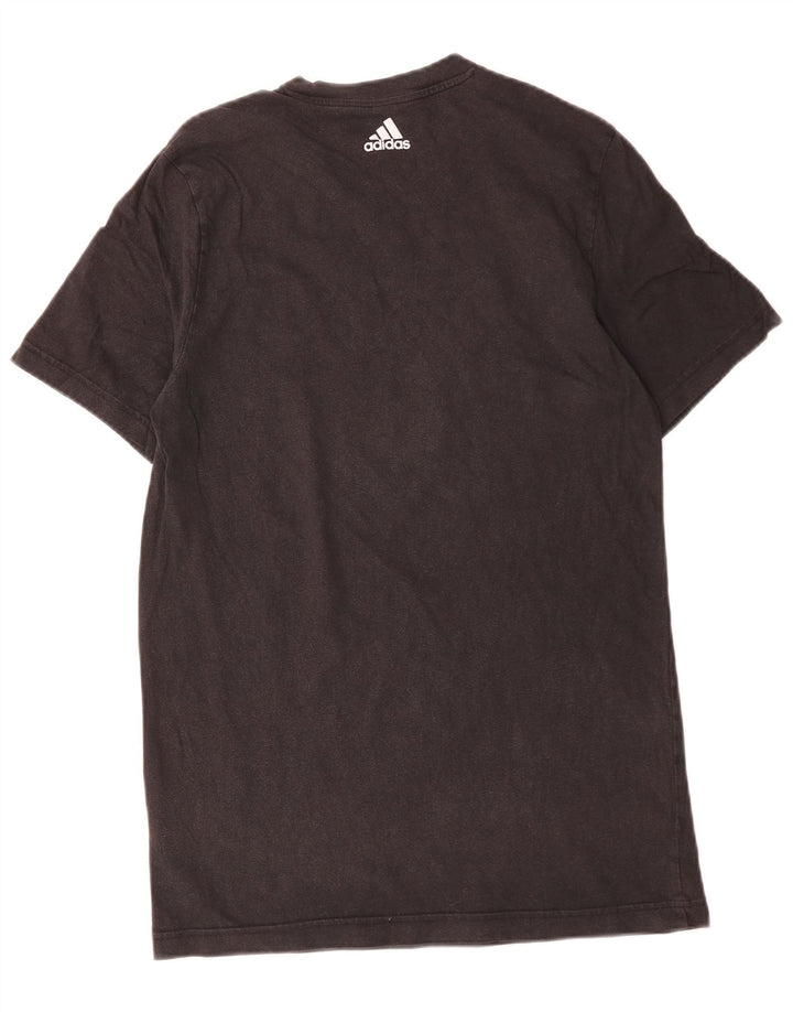 Adidas Mens Graphic T-Shirt Top Médio Algodão Preto