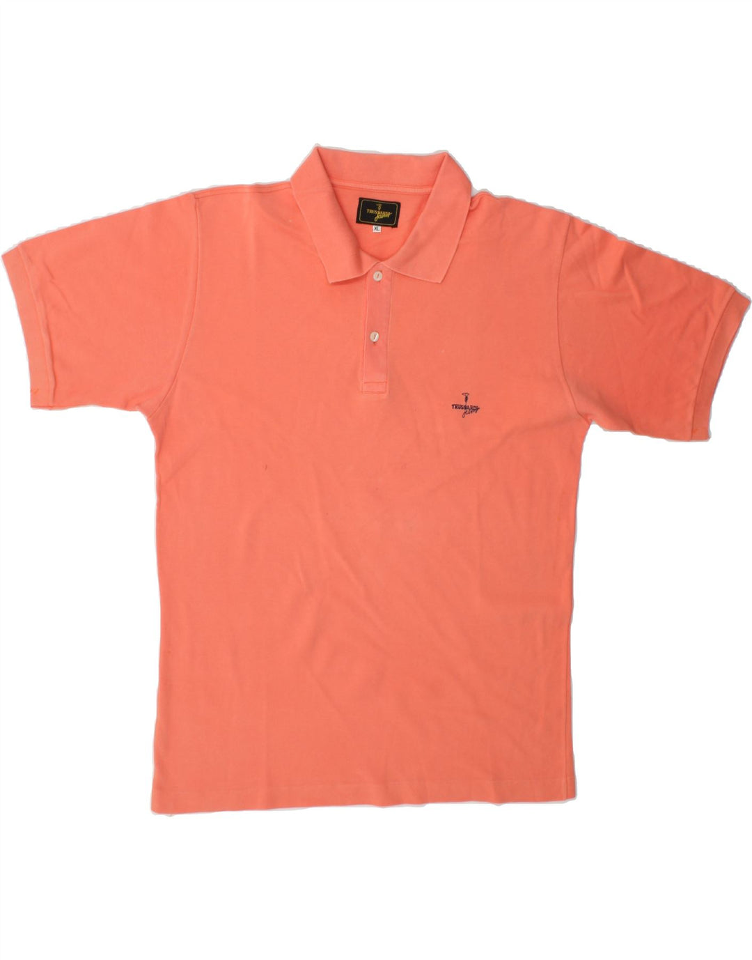 TRUSSARDI JEANS Mens Polo Shirt XL Orange Cotton Vintage Trussardi Jeans and Second-Hand Trussardi Jeans from Messina Hembry 