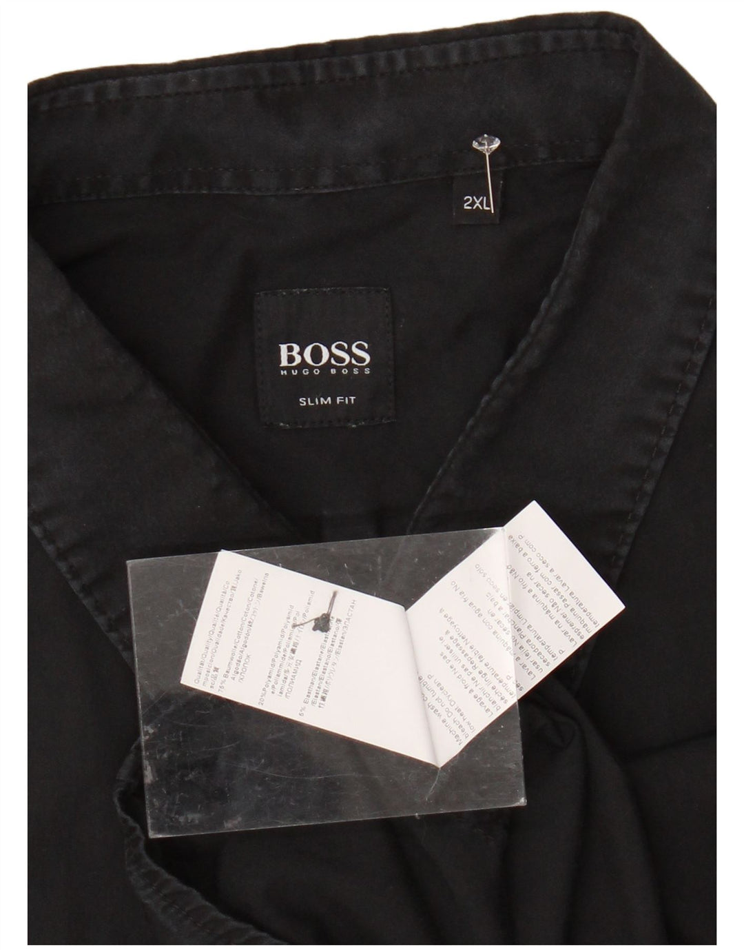 Camisa masculina slim fit HUGO BOSS 2XL algodão preto