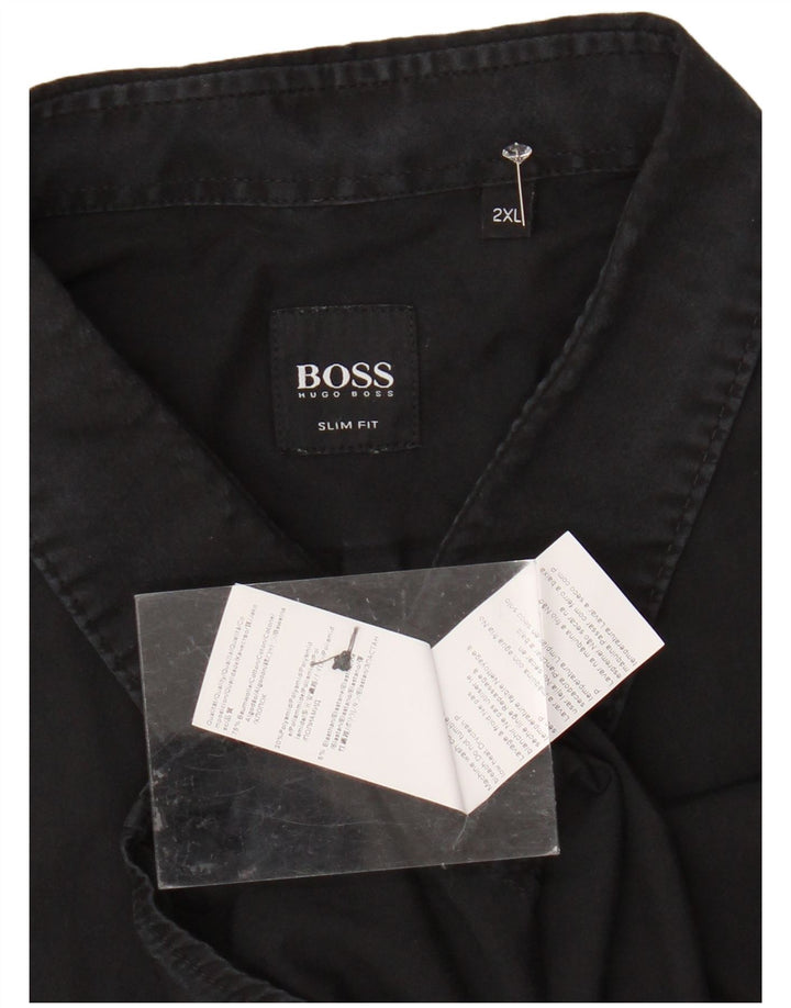 Camisa masculina slim fit HUGO BOSS 2XL algodão preto