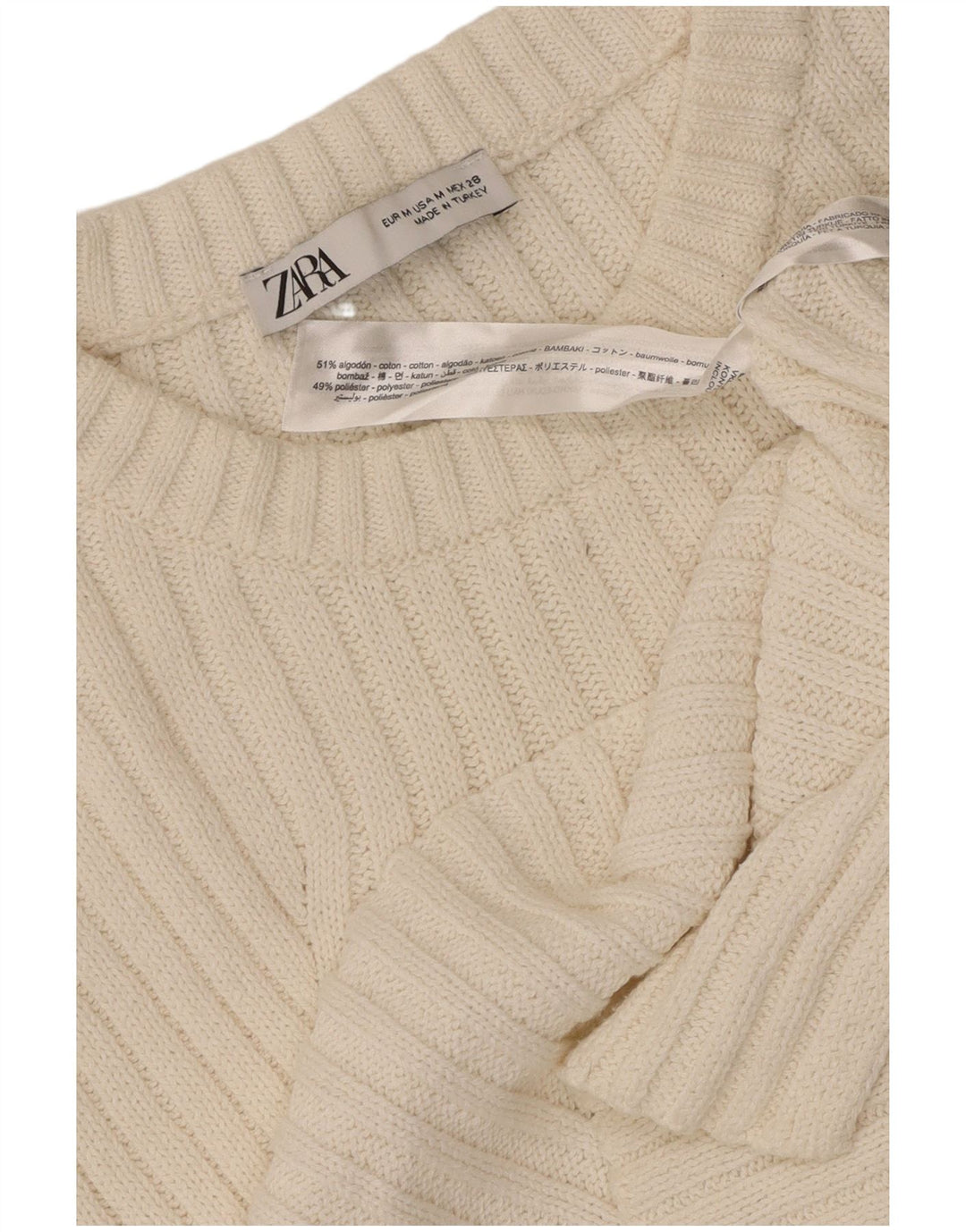 Zara Womens Vest Tank Top UK 12 Médio Algodão Branco