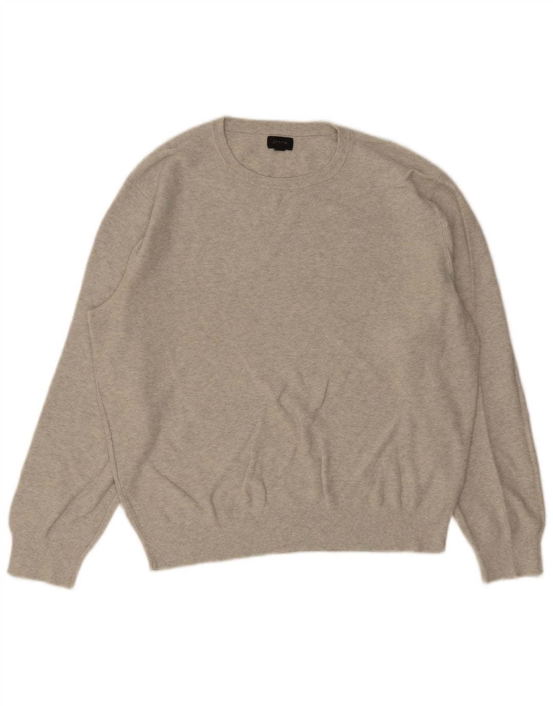 Suéter masculino J. Crew com gola redonda e algodão cinza médio