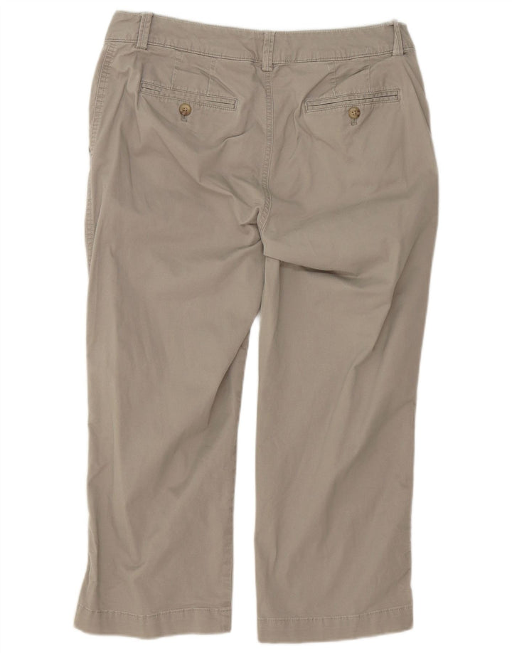 Calça feminina EDDIE BAUER reta cortada EUA 8 médio W32 L23 cinza