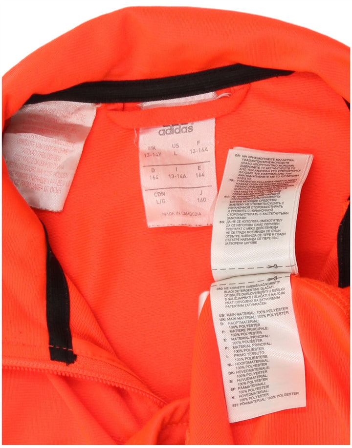 Adidas Meninos Graphic Tracksuit Top Jacket 13-14 Anos Laranja Colorblock