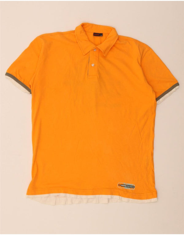 Camisa pólo gráfica masculina Invicta XL laranja colorblock algodão