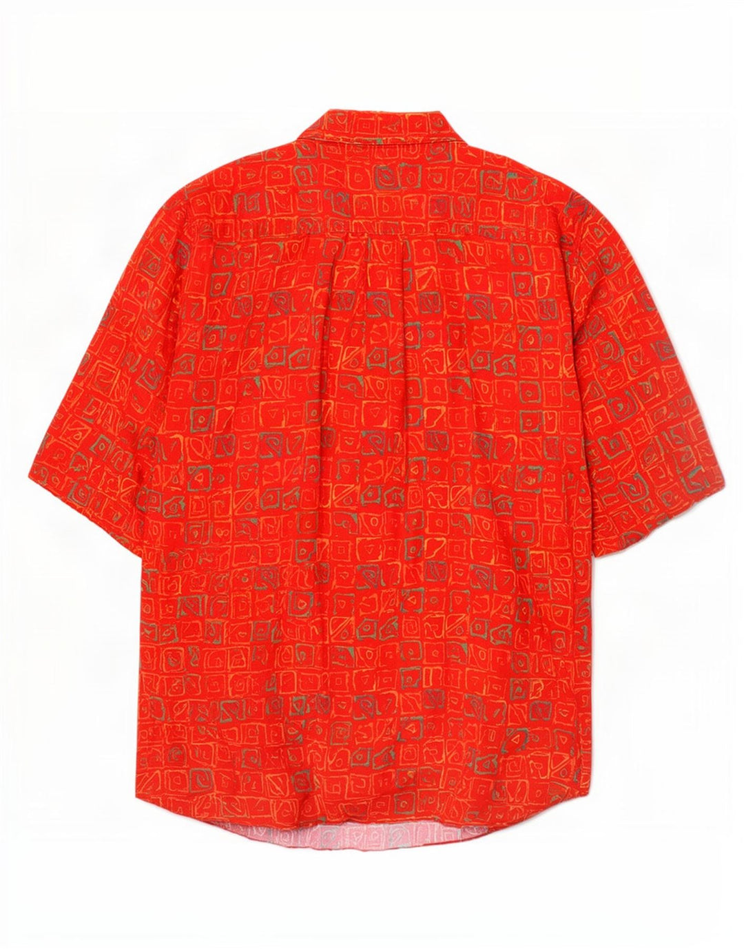 Camisa masculina de manga curta Globe Trotter tamanho 39/40 médio vermelho geométrico