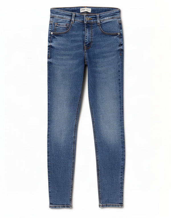 Calça jeans skinny feminina Zara EU 36 XS W26 L27 azul algodão