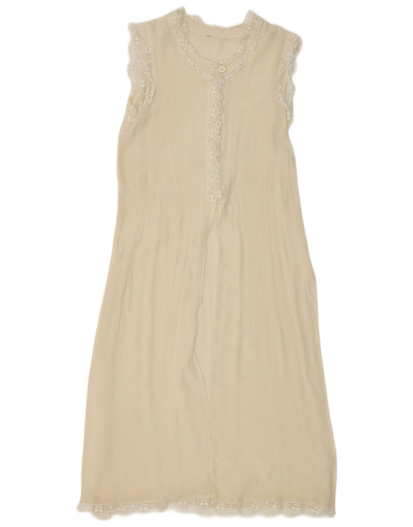 Vintage Womens Slip Dress UK 10 Small Off White