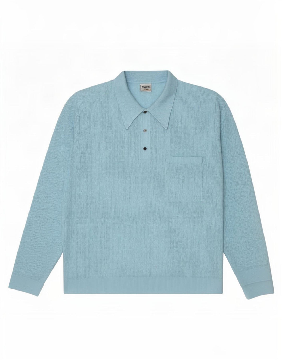 Suéter masculino Trevira com gola polo azul médio