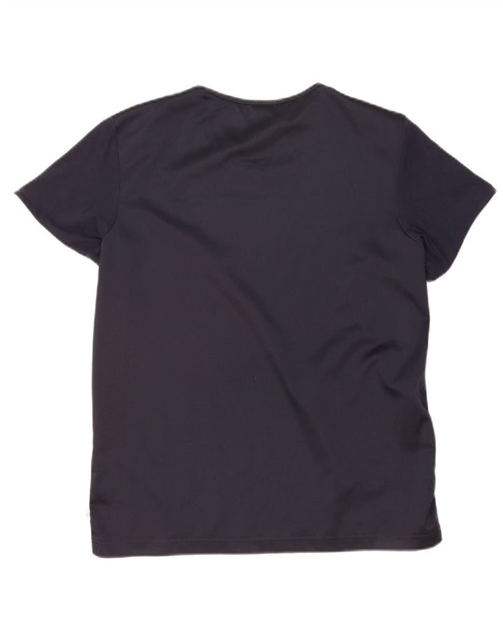 ADIDAS Camiseta Feminina Oversized Top UK 10 Pequeno Azul Marinho Algodão