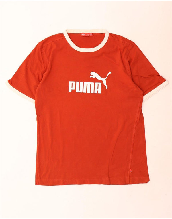 Puma Mens Graphic T-Shirt Top Grande Algodão Laranja