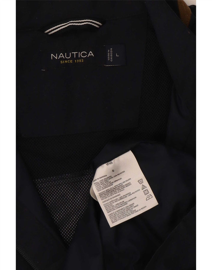Jaqueta bomber masculina Nautica UK 40 grande poliéster azul marinho