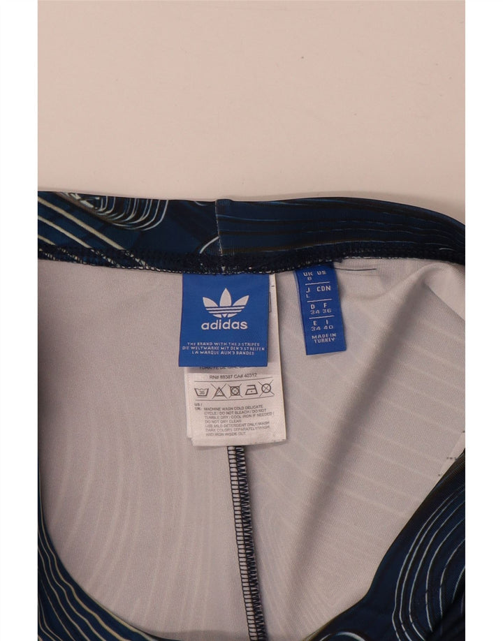 Leggings Adidas Feminino Abstract Pattern UK 8 Pequeno Azul Marinho Poliéster