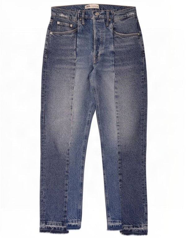 Zara Jeans Cônicos Femininos EU 38 Pequeno W28 L27 Azul
