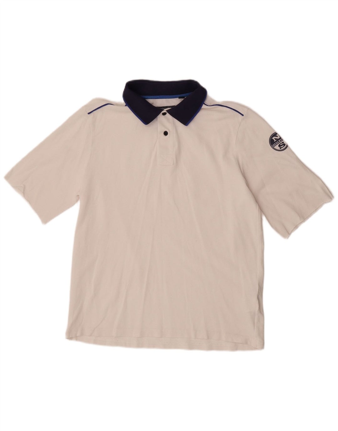 Camisa polo masculina North Sails médio branco colorblock algodão