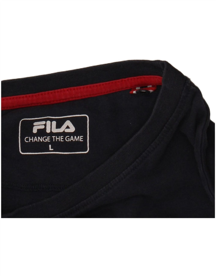 Camiseta masculina Fila Graphic Top grande azul marinho