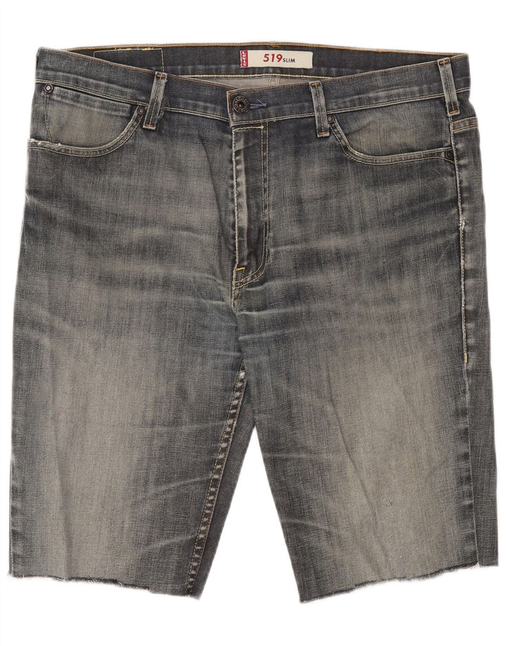 Shorts jeans masculino Levi's 519 Slim W38 XL cinza algodão