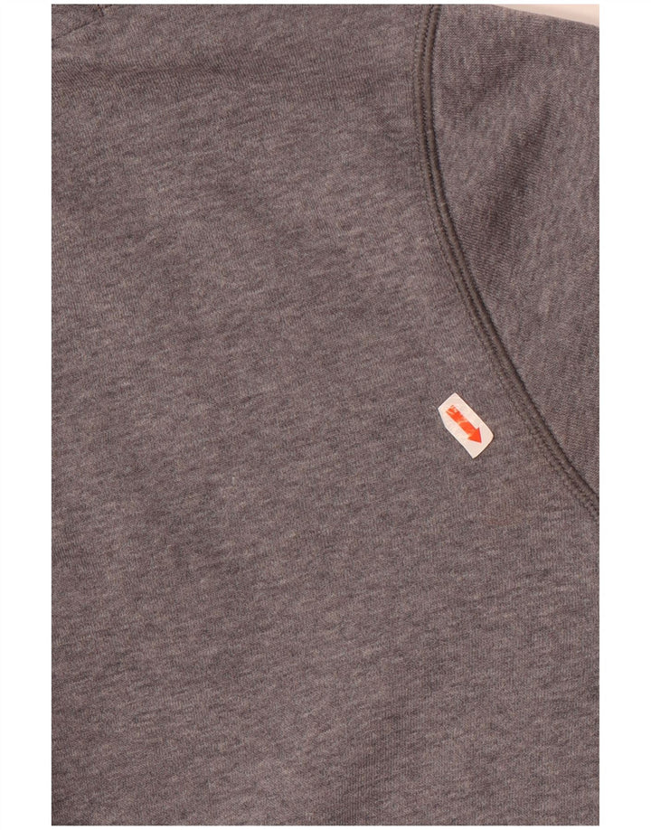 Suéter gráfico masculino Under Armour com capuz grande cinza manchado