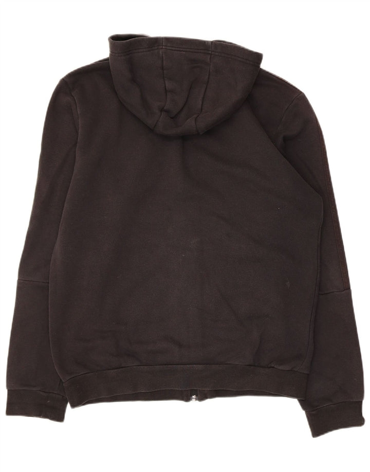 ADIDAS Mens Zip Hoodie Suéter Médio Algodão Preto