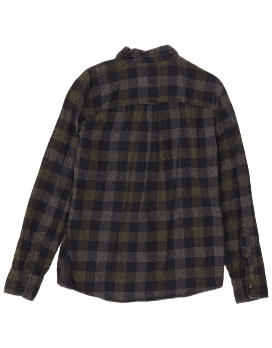 Camisa masculina de flanela de ajuste regular Fat Face pequena algodão guingão azul marinho