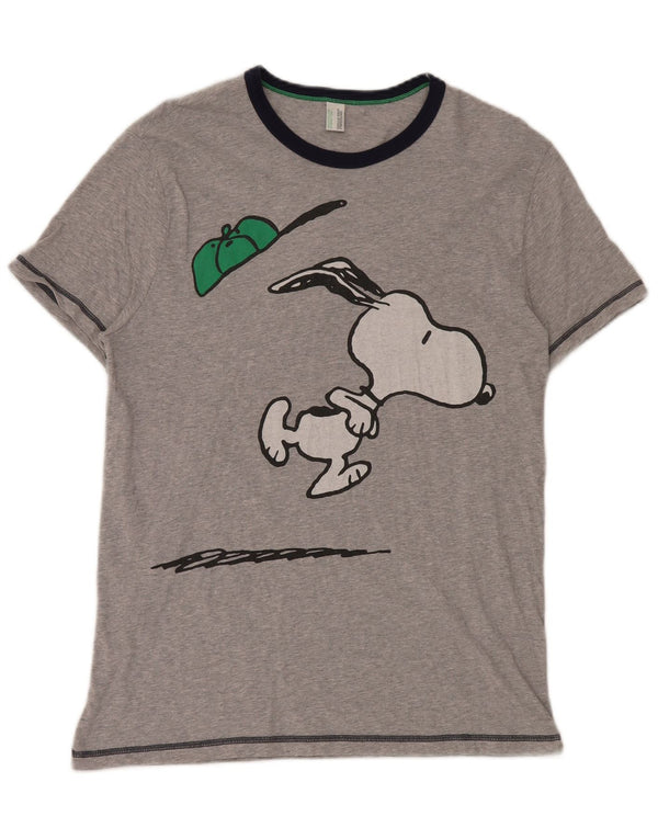 Camiseta masculina Benetton Peanuts Graphic cinza médio