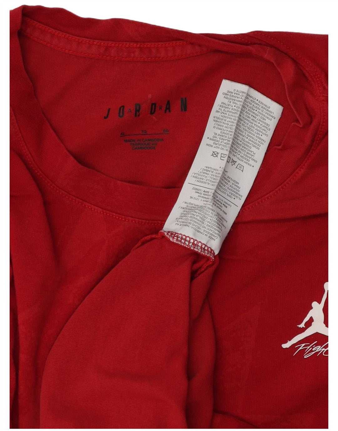 Camiseta masculina Jordan Top XL algodão geométrico vermelho