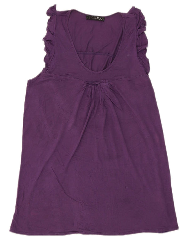 Liu Jo Blusa feminina sem mangas Top IT 44 Médio Roxo Modal