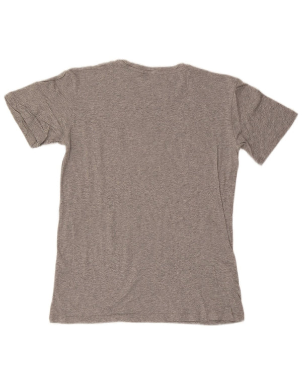 Trussardi Jeans Camiseta masculina gráfica top pequeno cinza manchado