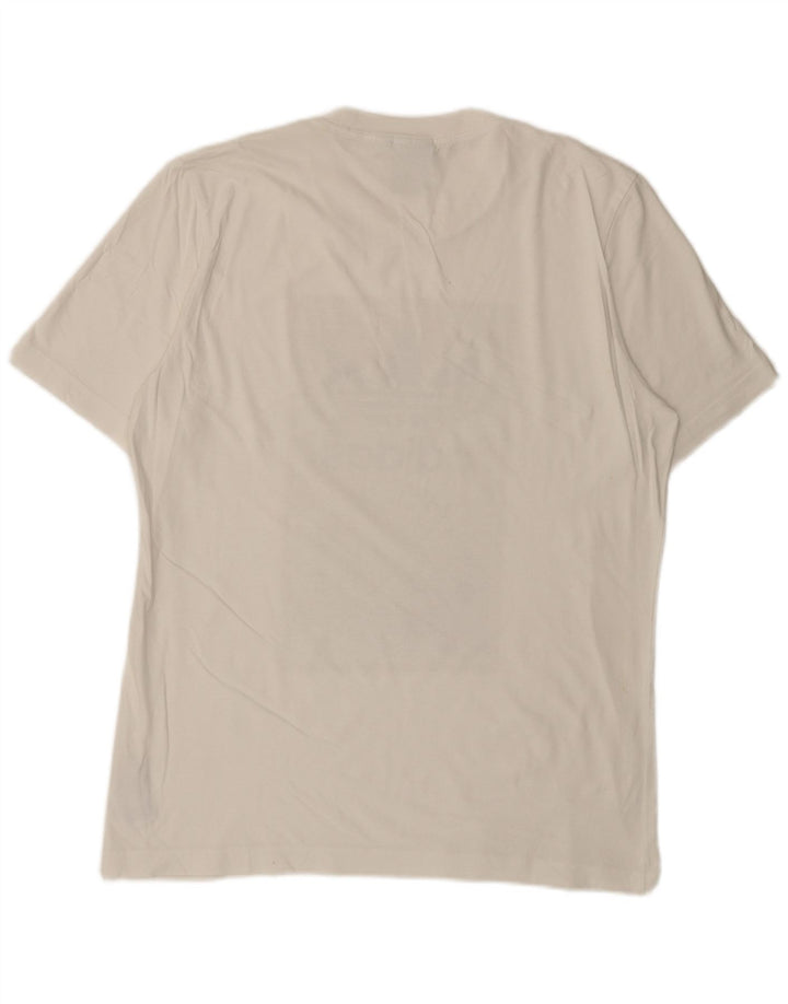 Adidas Mens Graphic T-Shirt Top Médio Algodão Branco