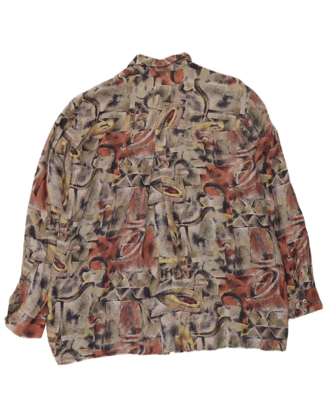 NOVA camisa rápida masculina com padrão abstrato tamanho 41/42 grande seda multicolorida