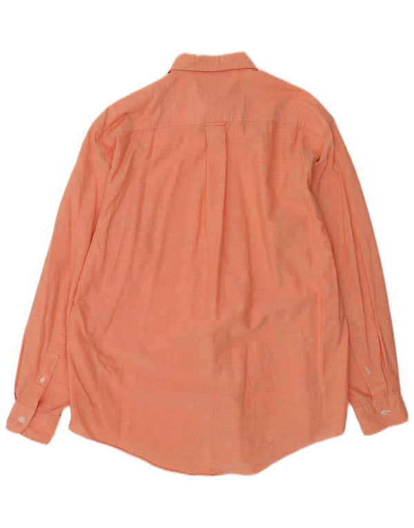 Nautica Mens Shirt Medium Orange Cotton