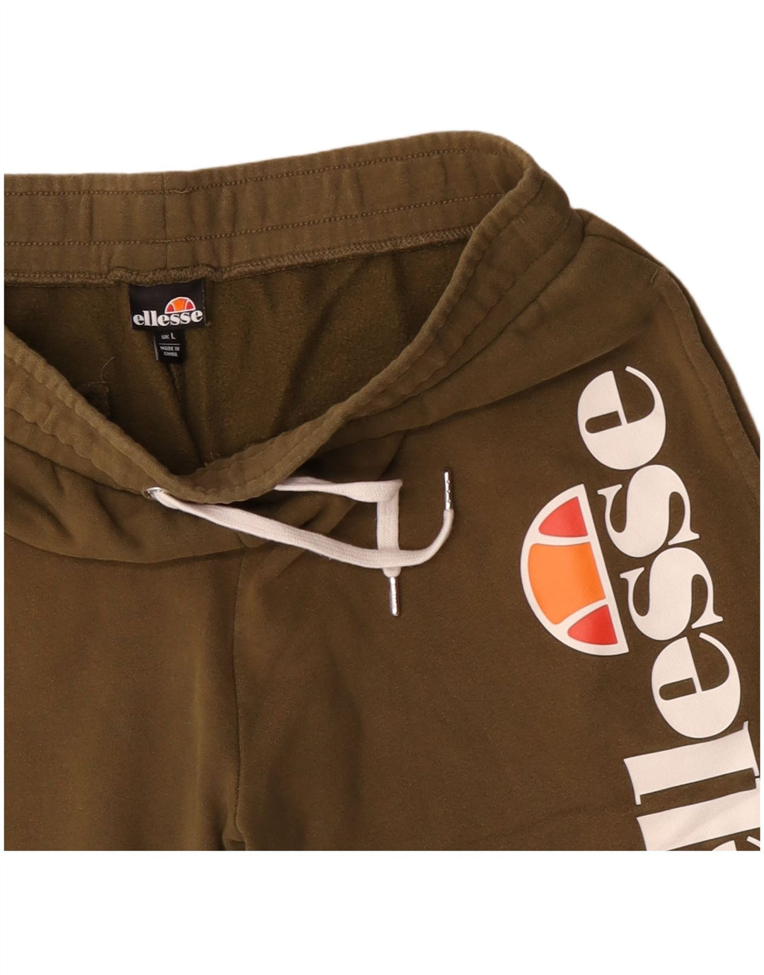 Ellesse Mens Graphic Sport Shorts Grande Algodão Cáqui