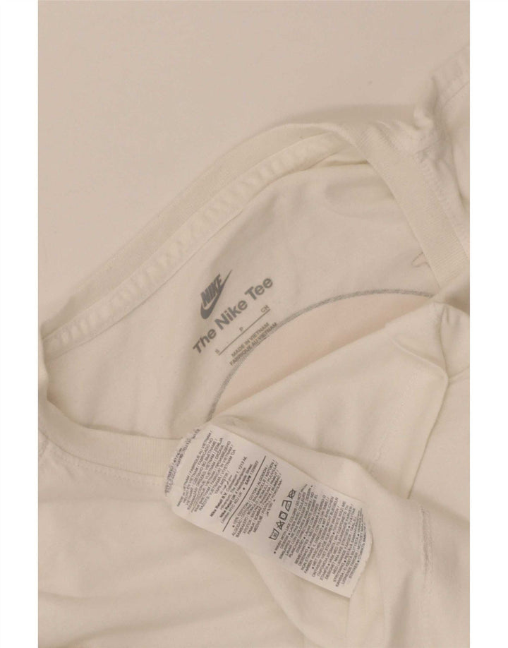 Top gráfico masculino Nike manga comprida pequeno algodão branco