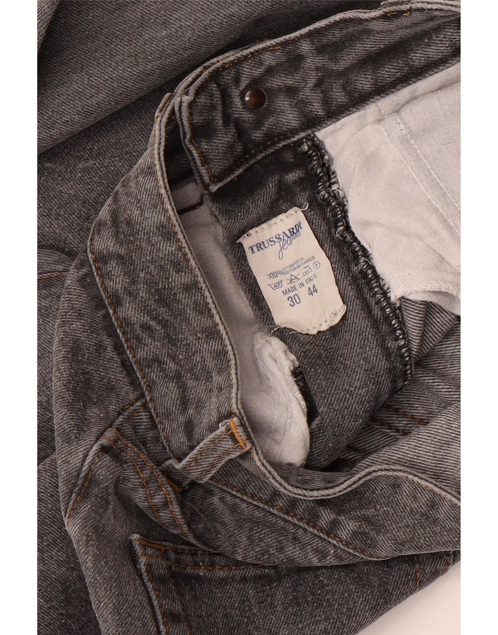 Jeans retos femininos Trussardi W30 L27 algodão cinza