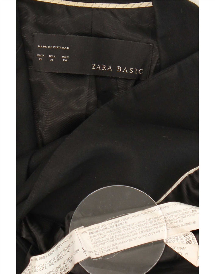 Jaqueta blazer feminina Zara com 1 botão Reino Unido 12 poliéster preto médio