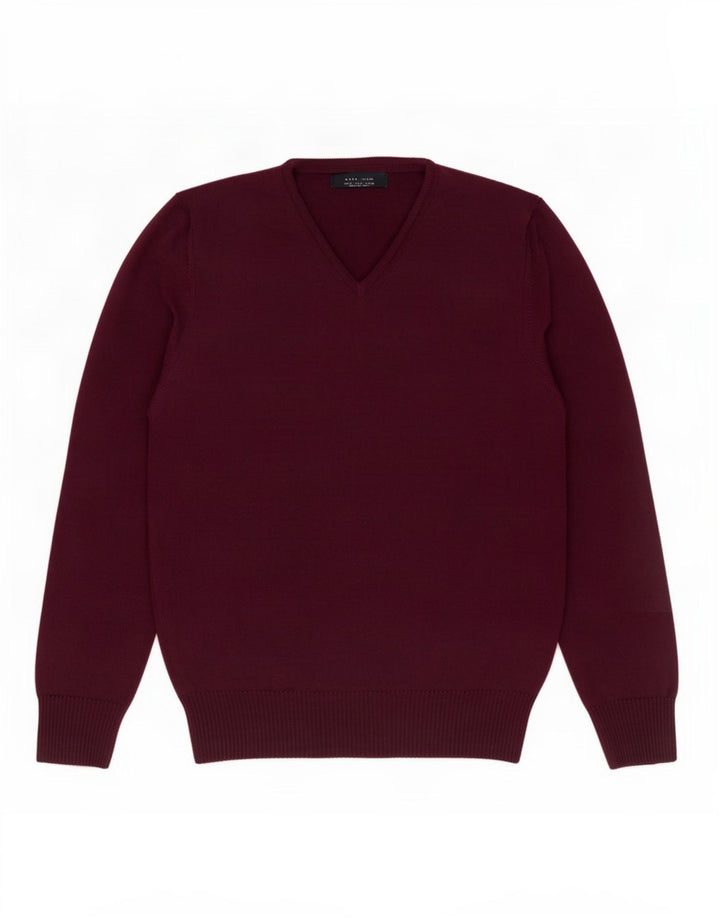 Suéter masculino Zara com decote em V médio roxo