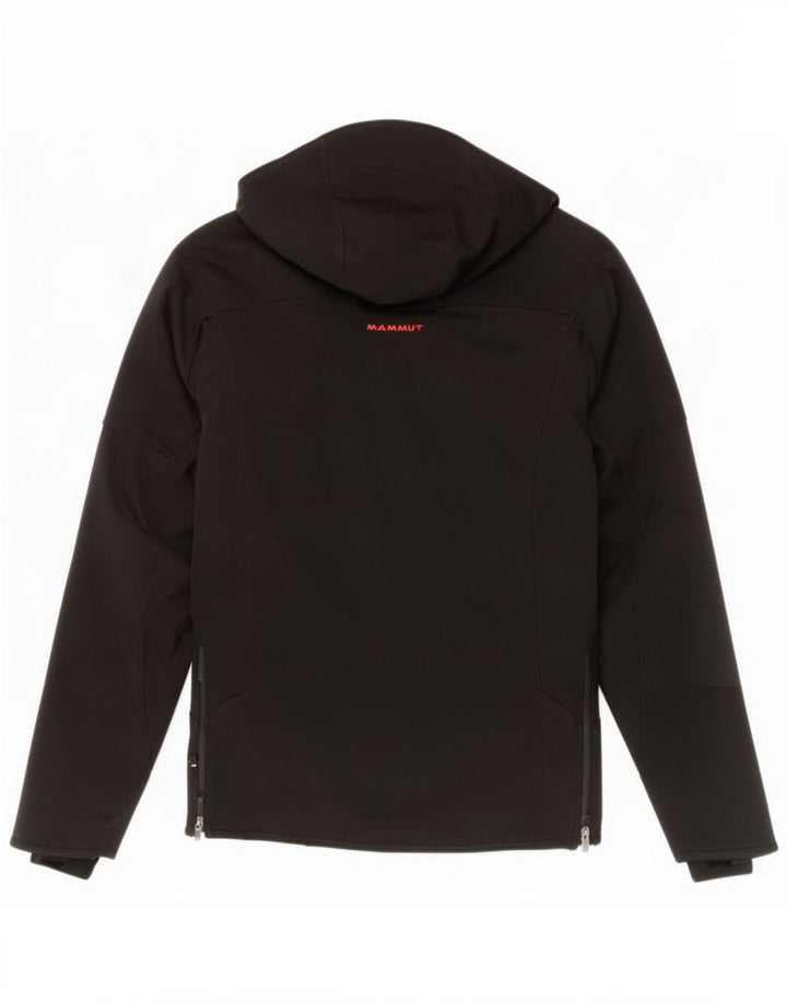 Mammut Jaqueta corta-vento feminina com capuz UK 14 Poliéster preto médio